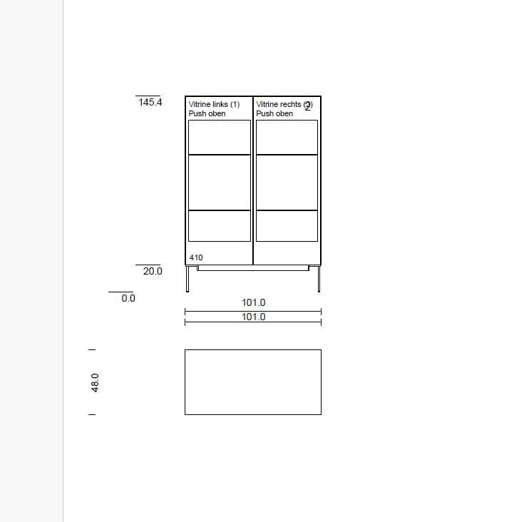 SI-Vitrine Highboard-CHA (102,6x125x48)