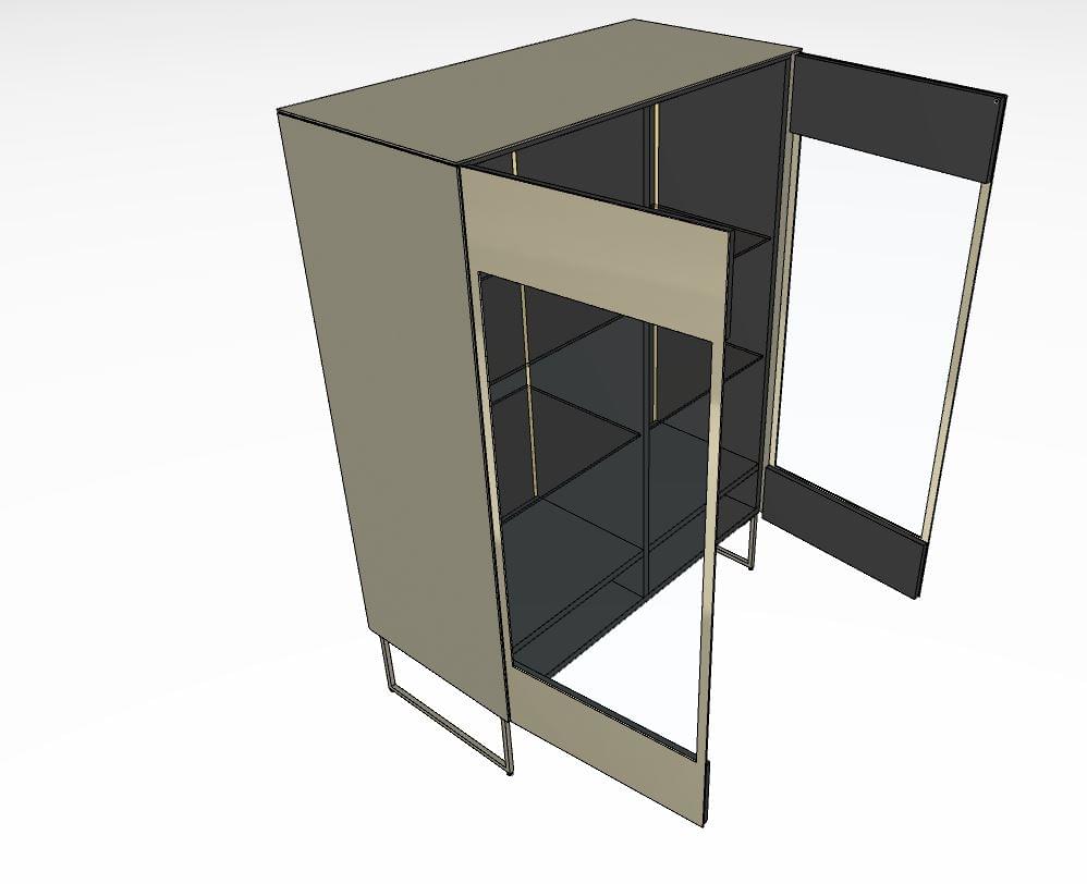 SI-Vitrine Highboard-CHA (102,6x125x48)