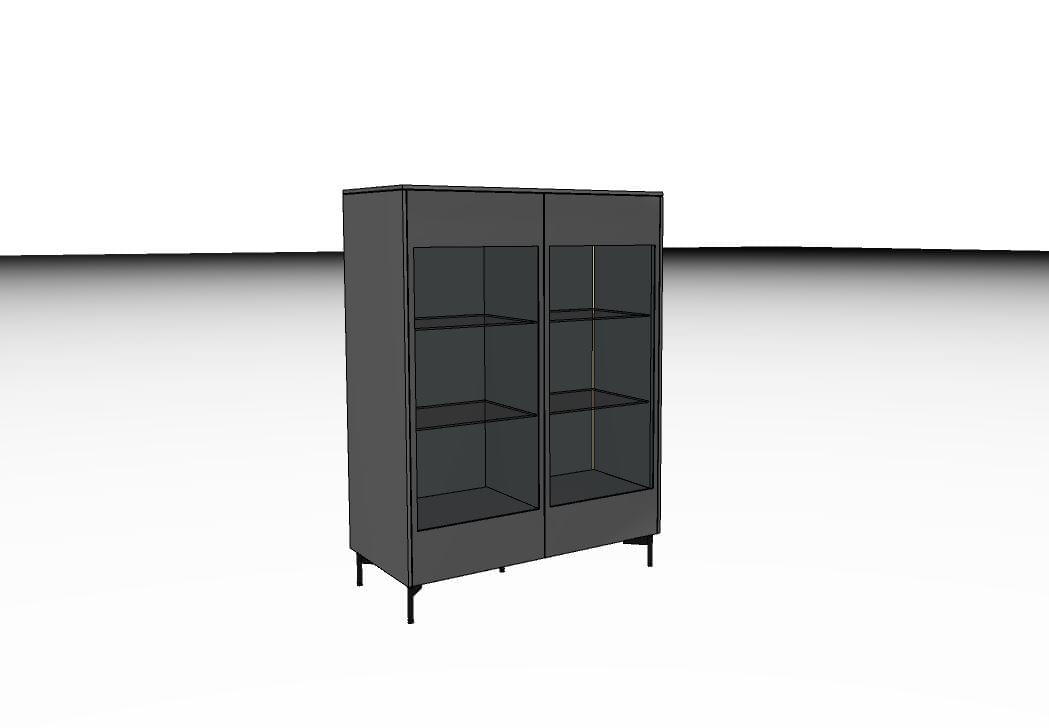 SI-Vitrine Highboard-GN (102,6x125x48)