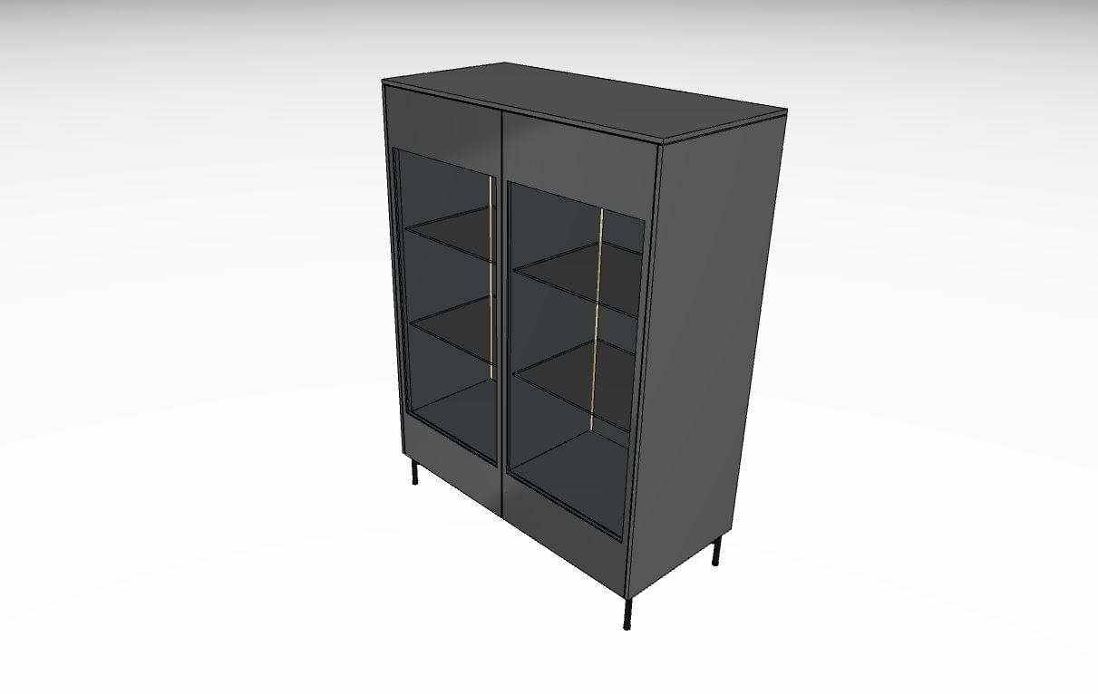 SI-Vitrine Highboard-GN (102,6x125x48)