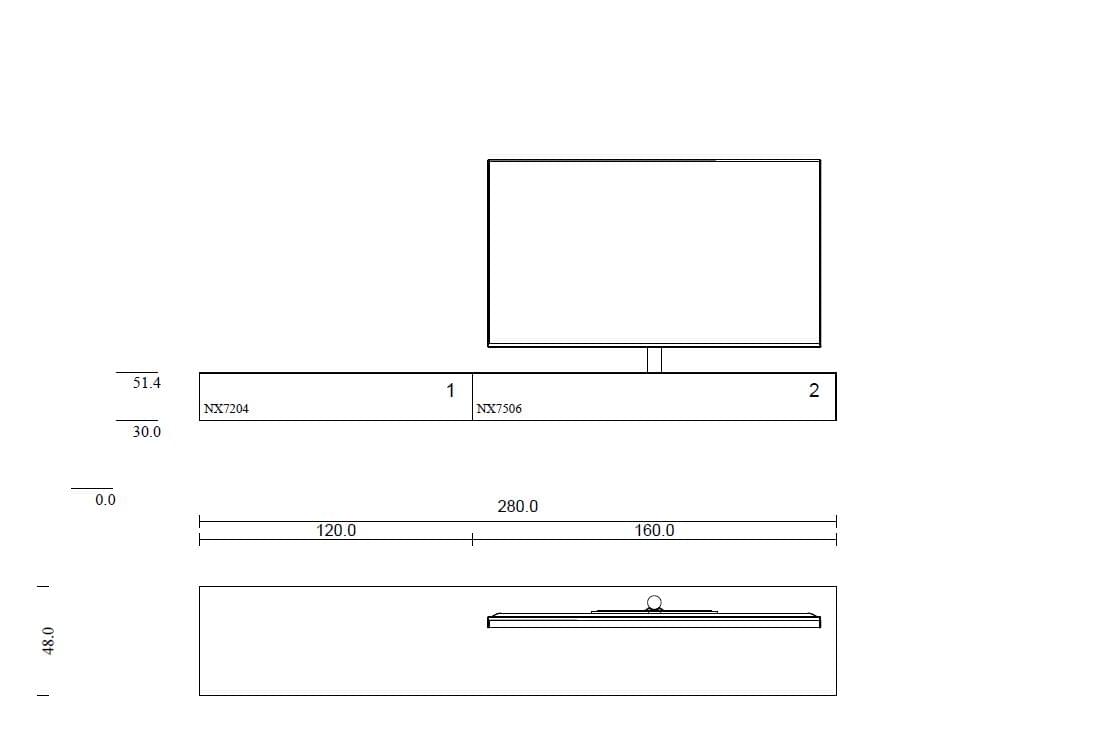 NX7506 Kombi-GN Lowboard für Sounbarintegration