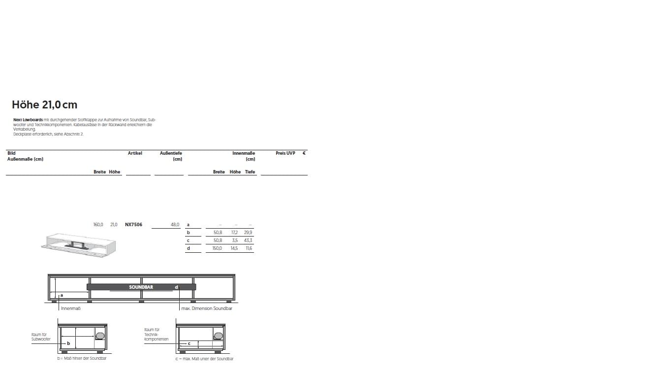 NX7506 Kombi-GN Lowboard für Sounbarintegration