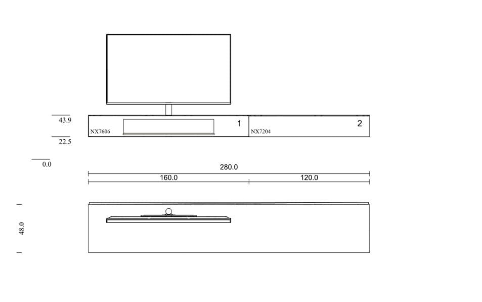 NX-Lowboard (280x21x48) inkl. BRP1