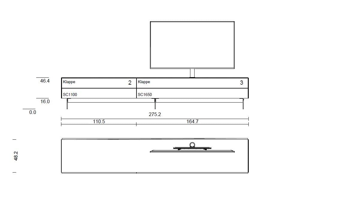 SC1650-SNG Kombi 275cm mit Stauraum