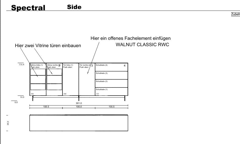 Si-Lowboard Messemodell (301x100x48)