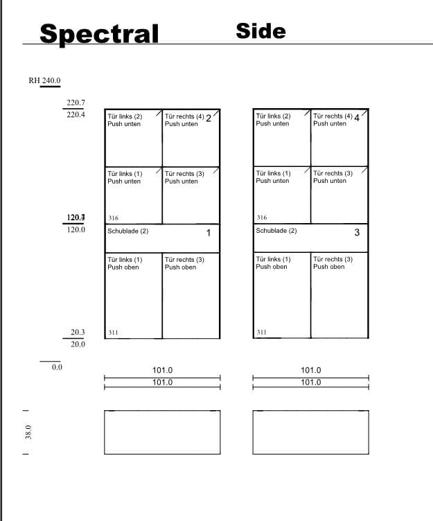 SI- 2 x Highboard-BZ (221x101x38)